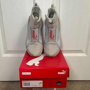 Puma Women’s Glacier Gray-Spiced Coral Slip-On Sneakers, Size 7 US/37.5 EUR